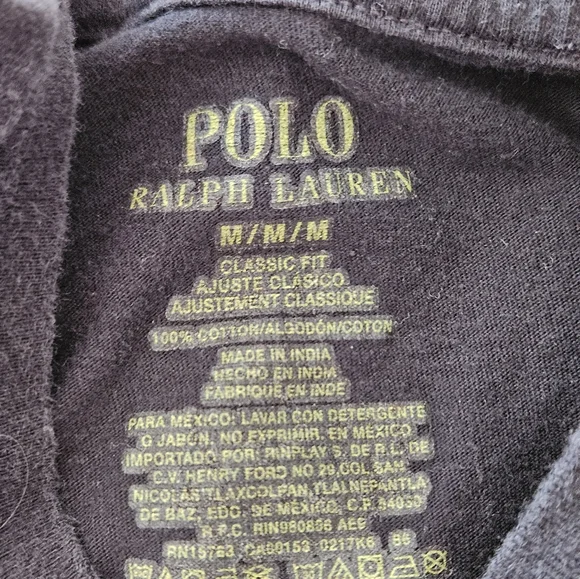 Polo by Ralph Lauren 2 T-Shirts (1) Black & (1) Gray Sz Med - Picture 3 of 9